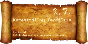 Keresztény Terézia névjegykártya